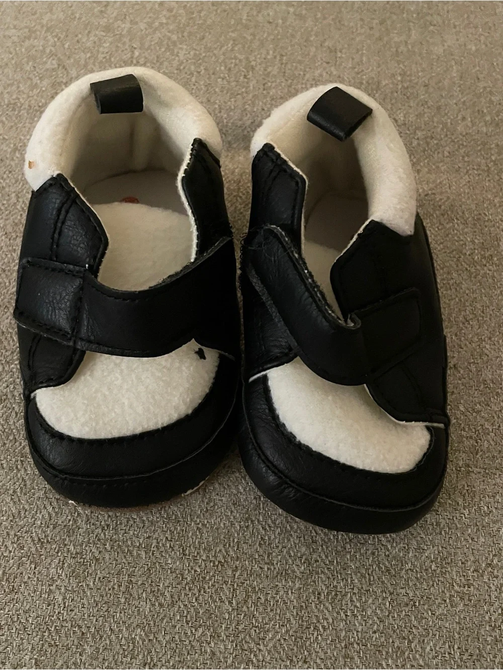 Kids Black and White Velcro Shoes